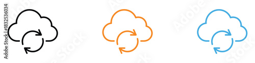 Data Backup icon vector. cloud computing synchronization symbol. vector illustration.