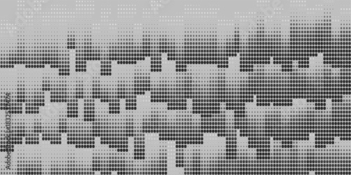 Abstract monochromatic background. Array points in vertical lines gradient. Vector Illustration. Pixel gradient lines design
