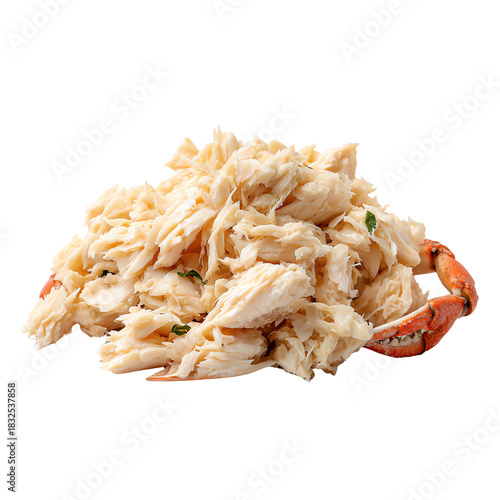 Delicious crab meat piled high, perfect for seafood dishes. Fresh, succulent, and ready to be enjoyed.