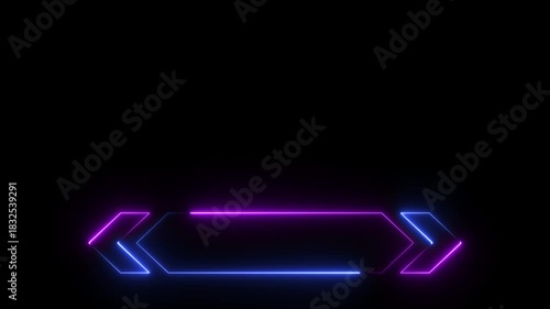 Animated Lower third neon line title on black background. Broadcast news lower third icon motion graphics. title 4k video footage.
