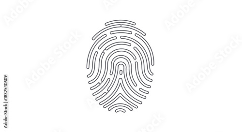 Intricate Minimalist Fingerprint Design Representing Identity and Security in Abstract Style