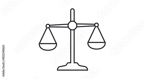 Minimalist Line Drawing of a Justice Balance Scale Symbolizing Legal Fairness and Equality