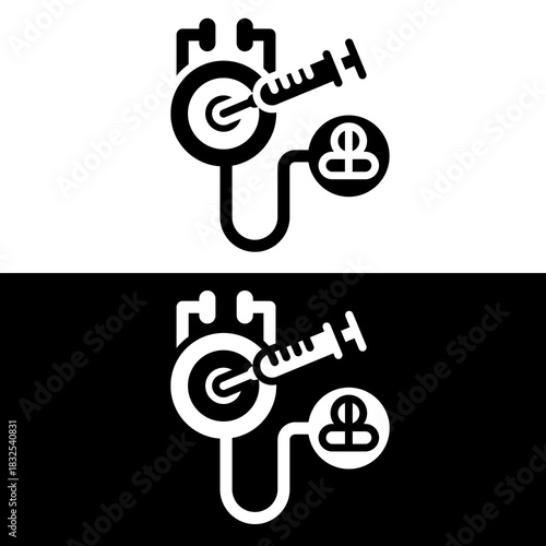 Medical Research Data and Laboratory Analysis Icon.