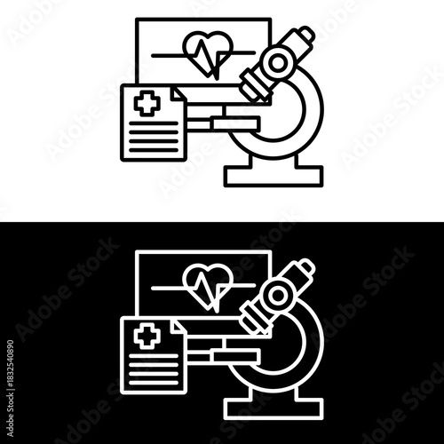 Medical Research Data and Laboratory Analysis Icon.