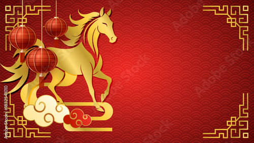 chinese new year background horse