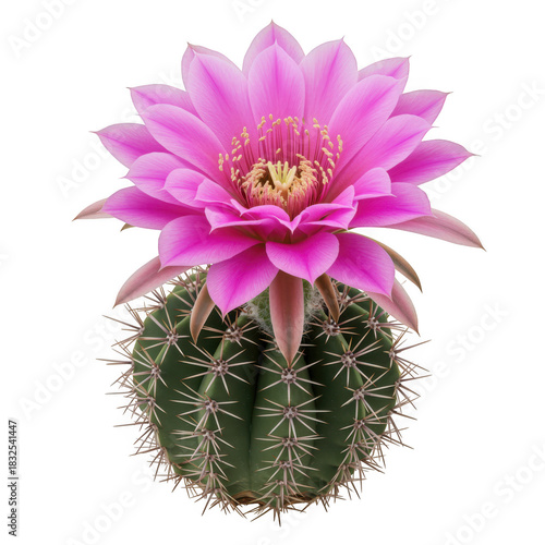 Pink cactus flower blooming isolated on transparent background