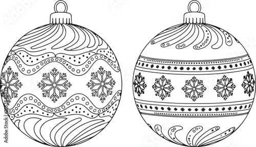 set of christmas ornaments