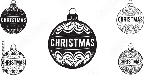 set of christmas decorations