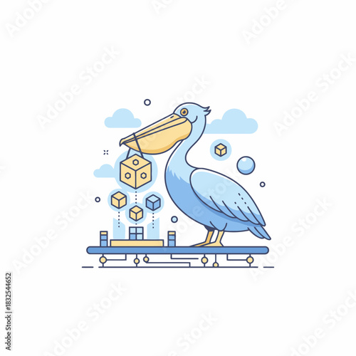 Pelican Delivering Digital Box Structure Concept