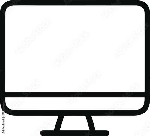 Simple line art illustration of a computer monitor screen
