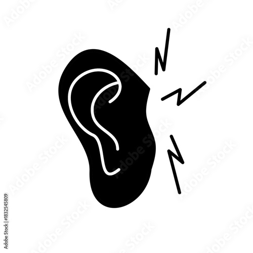 ear pain otalgia earache ear infection otitis symptom medical icon silhouette black.eps