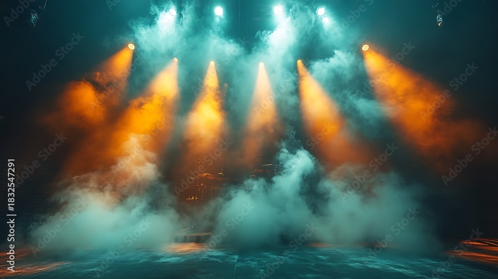 Fototapeta premium Stage lighting with smoke
