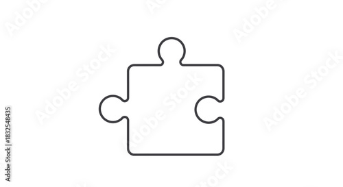 Minimalist Puzzle Piece Icon Representing Connectivity and Problem Solving