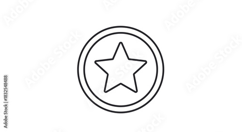 Minimalist black and white star emblem encased within a circle symbolizing excellence and