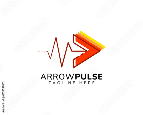 Dynamic Arrow Pulse Logo for Health or Fitness