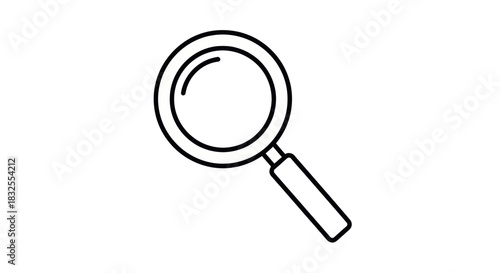 Minimalist Line Drawing of a Magnifying Glass Icon for Search Functionality