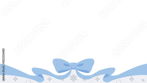 リボンのデコレーションフレーム、背景、雪の装飾、16:9 サイズ