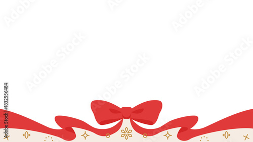 リボンのデコレーションフレーム、背景、雪の装飾、16:9 サイズ