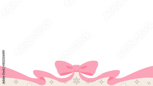 リボンのデコレーションフレーム、背景、雪の装飾、16:9 サイズ