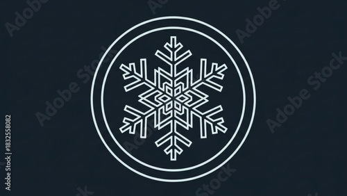 Elegant winter snowflake vector design in circle for christmas holiday season and new year decoration