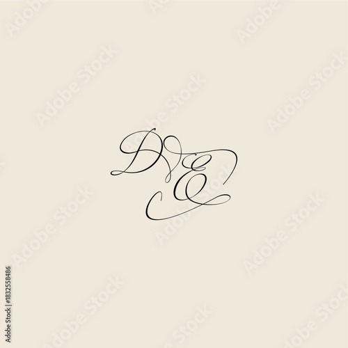 monogram elegant concept logo initial royal design DE minimalist style curve letter