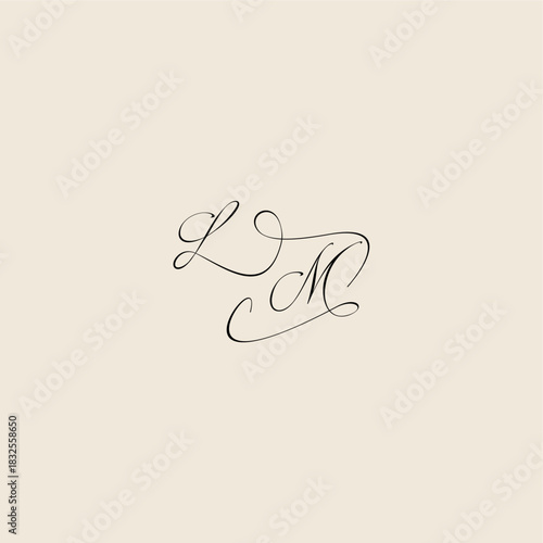 monogram elegant concept logo initial royal design LM minimalist style curve letter