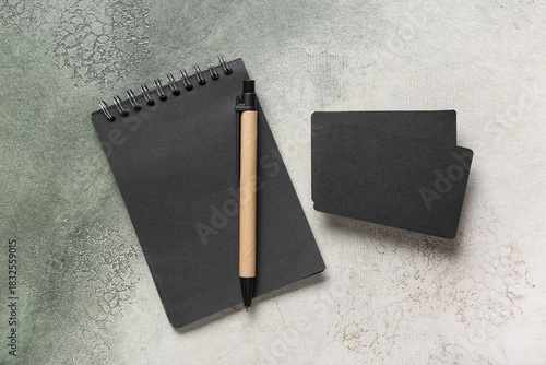 Blank black business cards ...