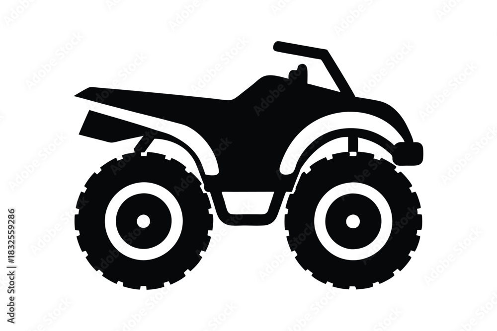 Obraz premium ATV Quad bike vehicle silhouette vector illustration isolated on a white background