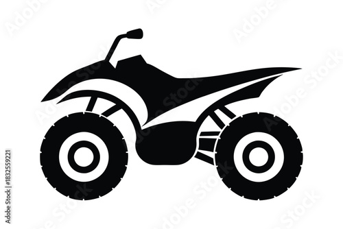 Quad bike icon silhouette on white background