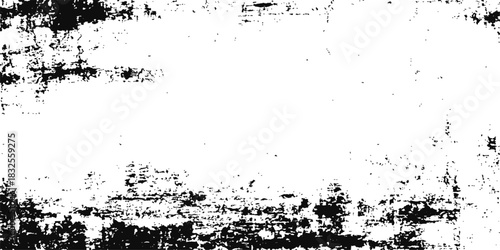 Abstract black ink splash texture and grunge pattern design on vintage paper background