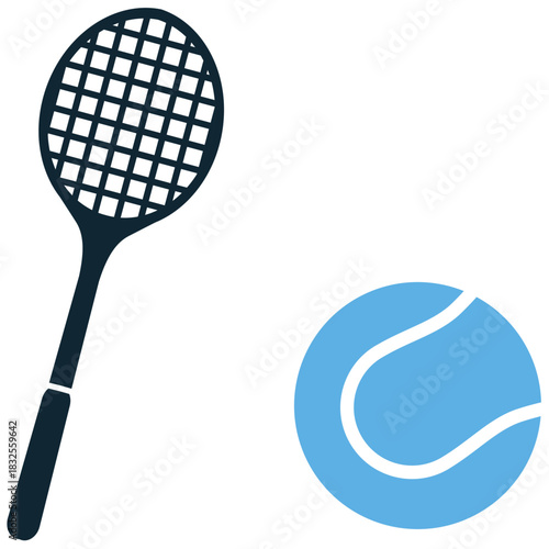 Tennis Icon Vector Ideal for sport, fitness, game, and athletic competition graphics. Symbolizes game, sport, athleticism, and simple competition.