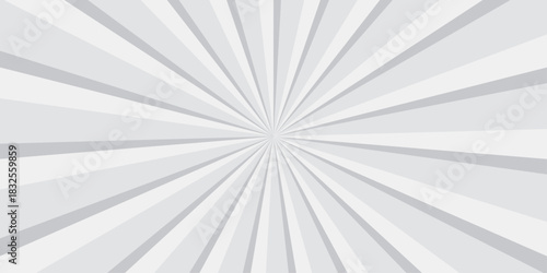 Abstract white and gray retro with sunburst pattern design. Vintage sunrays illustration swirl grunge spiral line. sun beam vector banner design and comic burst gradient concept pattern.	