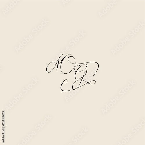 monogram elegant concept logo initial royal design MG minimalist style curve letter