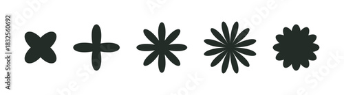 Minimal abstract floral shapes in a geometric style, Perfect for modern branding, pattern design, and decorative projects.