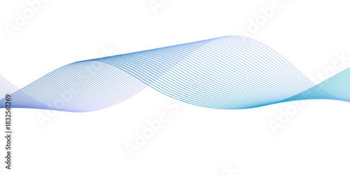 Abstract carve wave line blend blue glowing flow dynamic technology digital soundwave minimal isolated. frequency web and noise gradient science futuristic creative texture background.	
