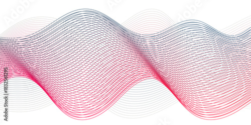 Glowing waveform frequency futuristic gradient. energy sound waves technology concept background. Abstract colorful wave line. vector business texture. Pattern line blend curve flow background.	