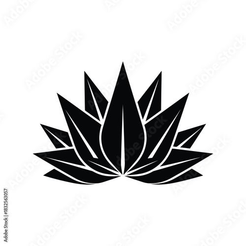 Black lotus flower silhouette