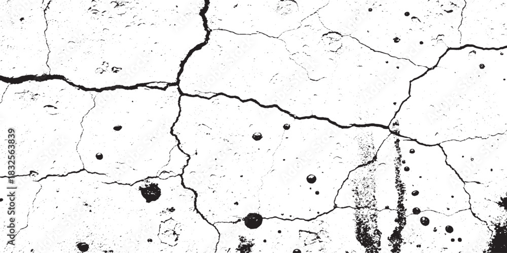 Obraz premium Cracked Wall Texture with Black Spots.