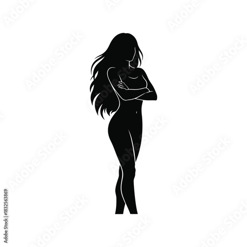 Silhouette woman confident pose