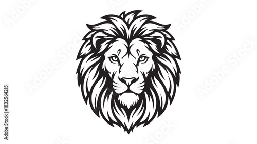 Majestic lion head emblem a powerful symbol of strength and courage perfect for logos branding and design projects isolated on white