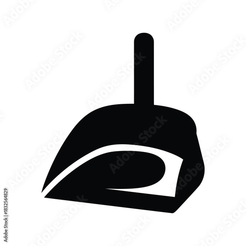 Dustpan icon black silhouette