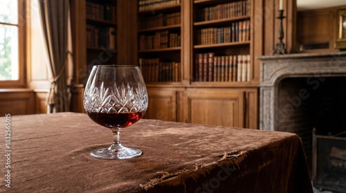 A vintage balloon snifter with aged Armagnac brandy