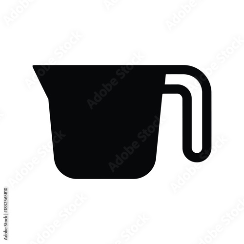 Black measuring cup icon kitchen tool cooking ingredient