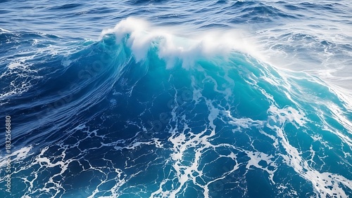 Fototapeta Naklejka Na Ścianę i Meble -  Powerful ocean wave crashing with white foam and spray