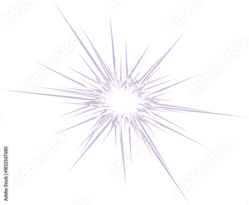 liting described features a starburst design characterized by a light purple or lavender color set against a clean