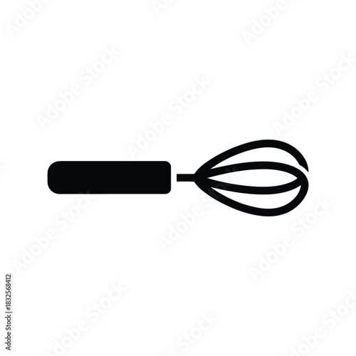 Minimalist whisk icon kitchen tool vector