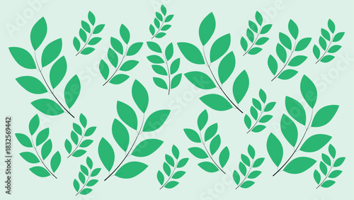 Seamless Leaf Pattern Background Vector for Nature and Botanical Design