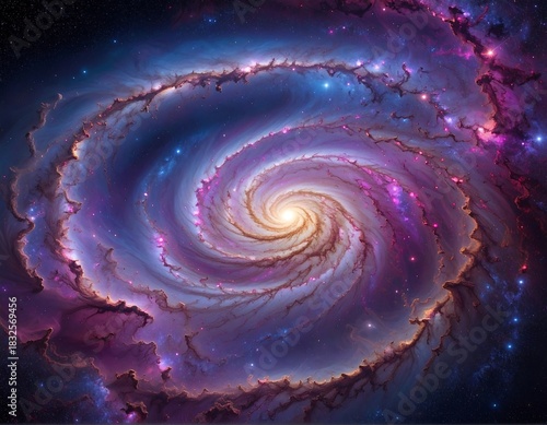 Spiraling cosmic dust and starlight form a vibrant galaxy (1)