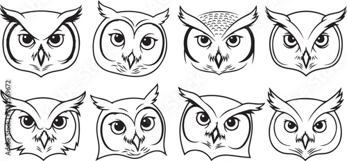 set of black and white abstract vector