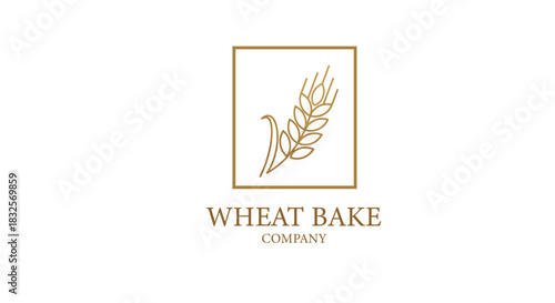 Wheat Bakery Logo Design – Elegant Cake, Bread, and Cafe Brand Identity with Grain Symbol